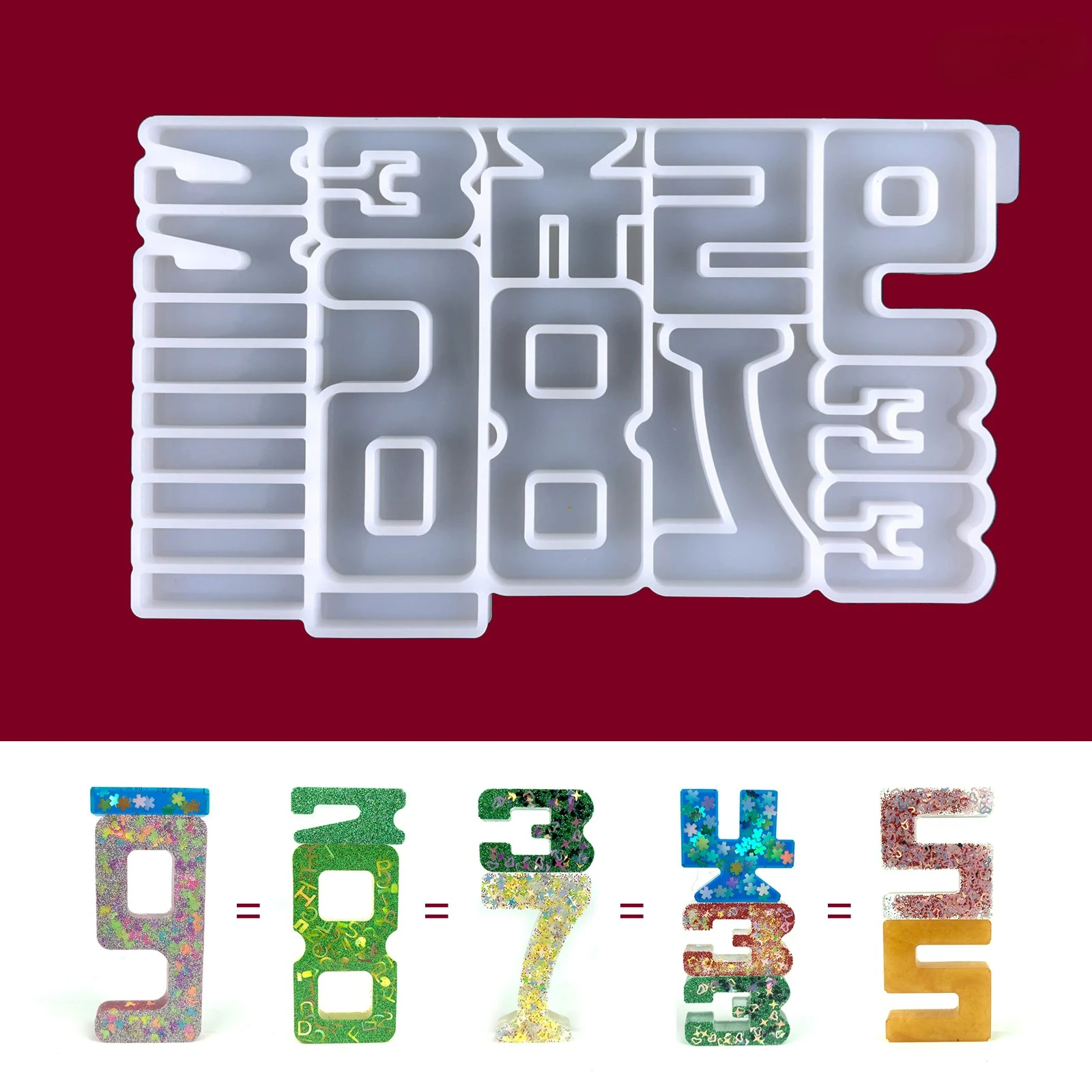 Sumblox Digital Building Blocks Game Epoxy Resin Mold DIY Crystal Puzzle Digital Silicone Mold