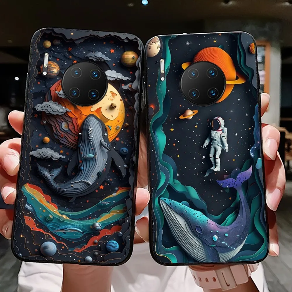Чехол для телефона Relief Space Astronaut Huawei Mate 10 20 30 40 50 Lite Pro Nova 3 3i 5 6 SE 7 7SE