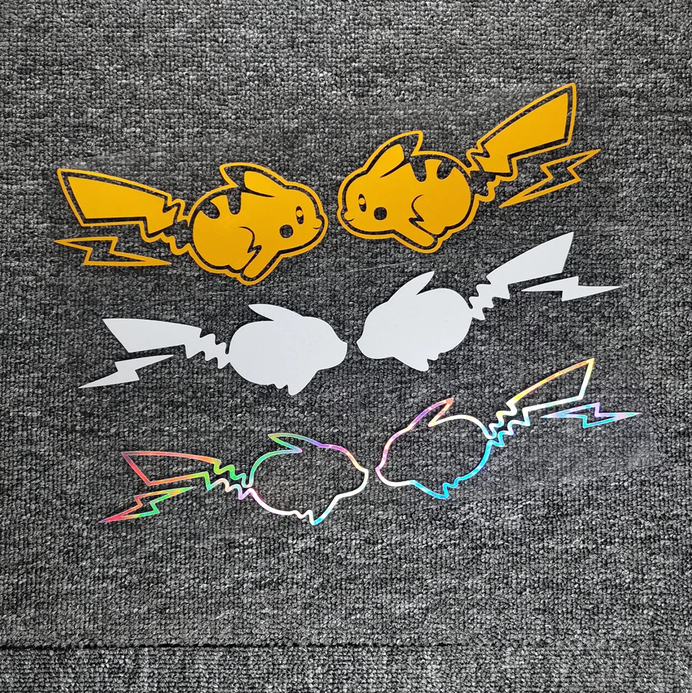 

Автомобильные наклейки Pikachu аниме милые отражающие украшения для лобового стекла бампера багажника мотоцикла шлема ноутбука Ipad D30