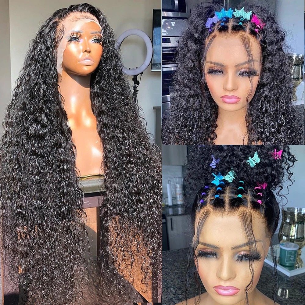 30 40 inch 360 13x4 Lace Frontal Human Hair Wigs Deep Wave Wig Brazilian Loose Water Wave Curly Human Hair Wigs For Black Women