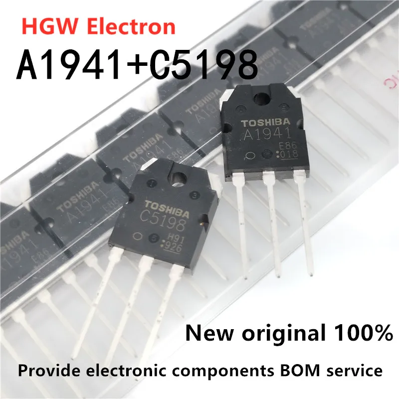 5pairs A1943 C5198 TO3P 5PCS A1941 + 5PCS C5198 TO-3P Transistor original authentic