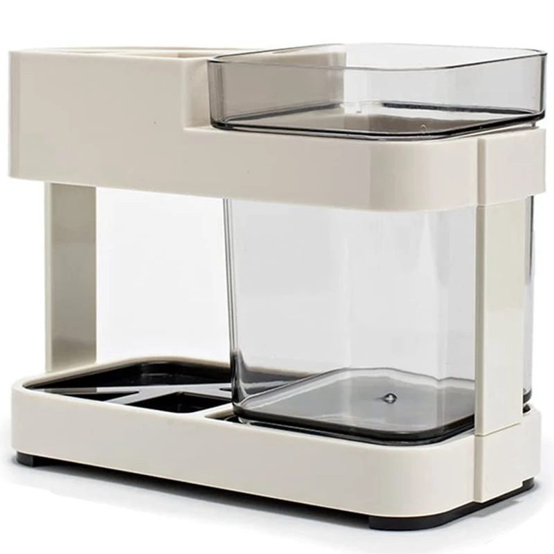 

Toothbrush Toothpaste Stand Holder With 1 Cup Bathroom Storage Organizer-FS-PHFU