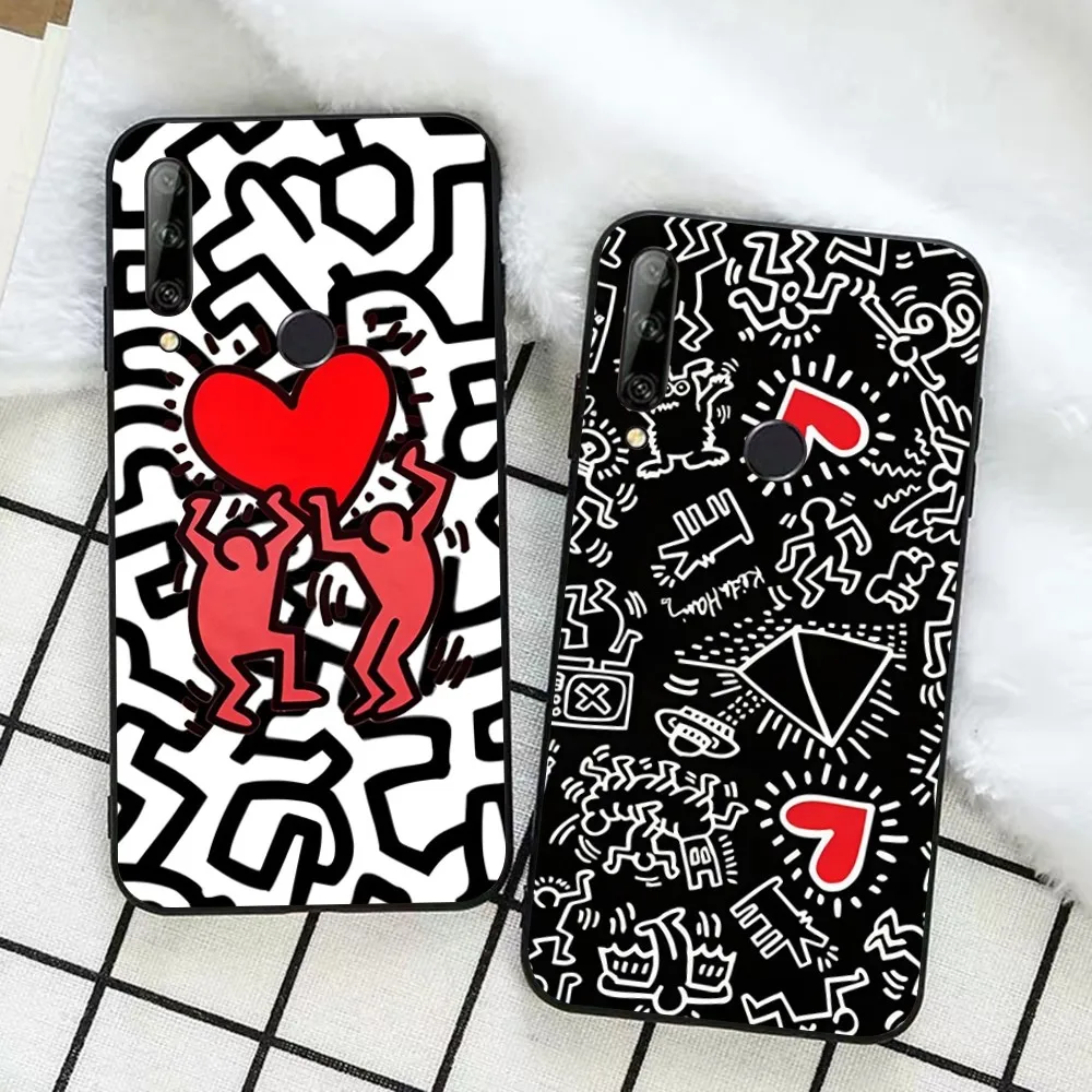 

Keith-Haring-Works-Colorful-Print Phone Case For Huawei Honor 10 lite 9 20 7A pro 9X pro 30 pro 50 pro 60 pro 70 pro plus