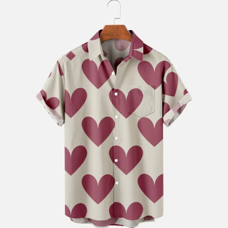 

Summer New Design 3D Print Short Sleeved Oversized Men's Shirt