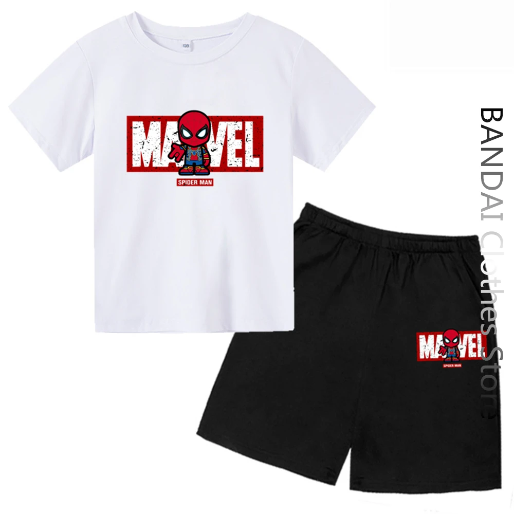 

Children's Clothing Sets Marvel Spiderman Short Slevve Sets Boys Clothes Kids Pants Girls Tops Boys Clothing Men Women Tshirts