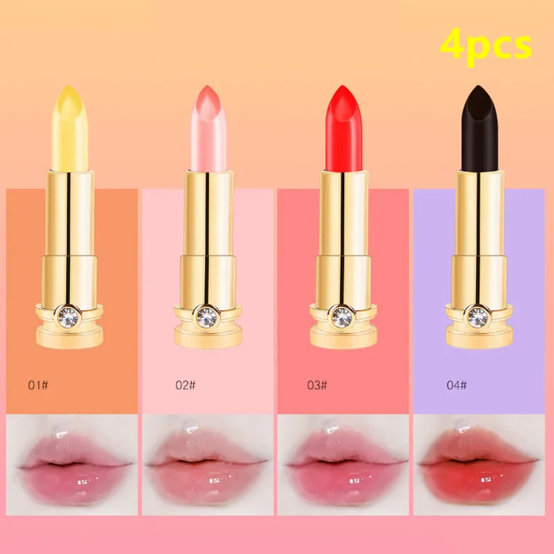 

Moisture Lip Balm Jelly Sexy Gloss Lip Temperature Color Change Colorful Lipstick Non Stick Cup Waterproof Long Lasting Makeup