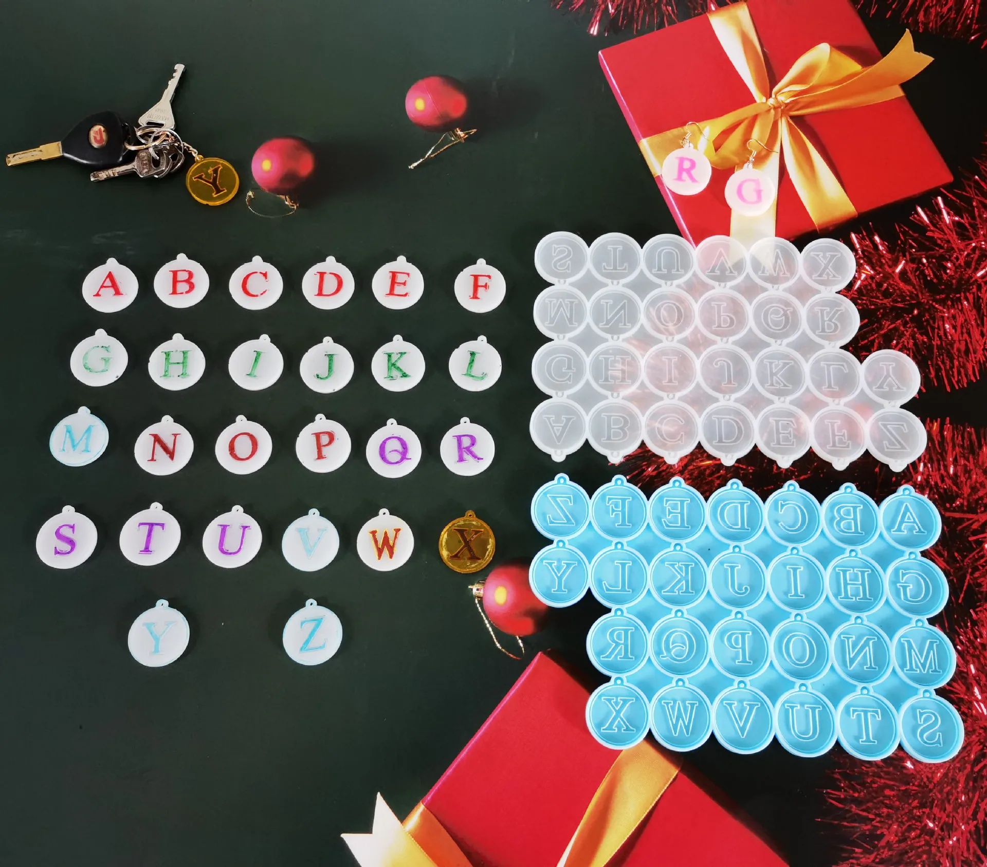 

Letter Earring Pull Buckle Decorative Bracelet Silicone Mould DIY Crystal Epoxy Resin Mold