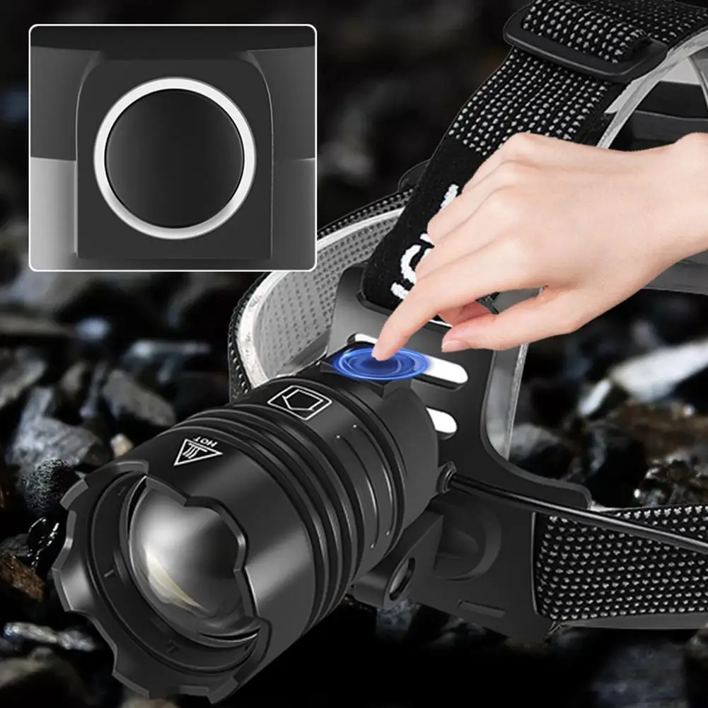 

LED Headlamp Rechargeable Super Bright Rechargeable Zoom Headlamp Waterproof Headlight For Outdoor Fishing Camping