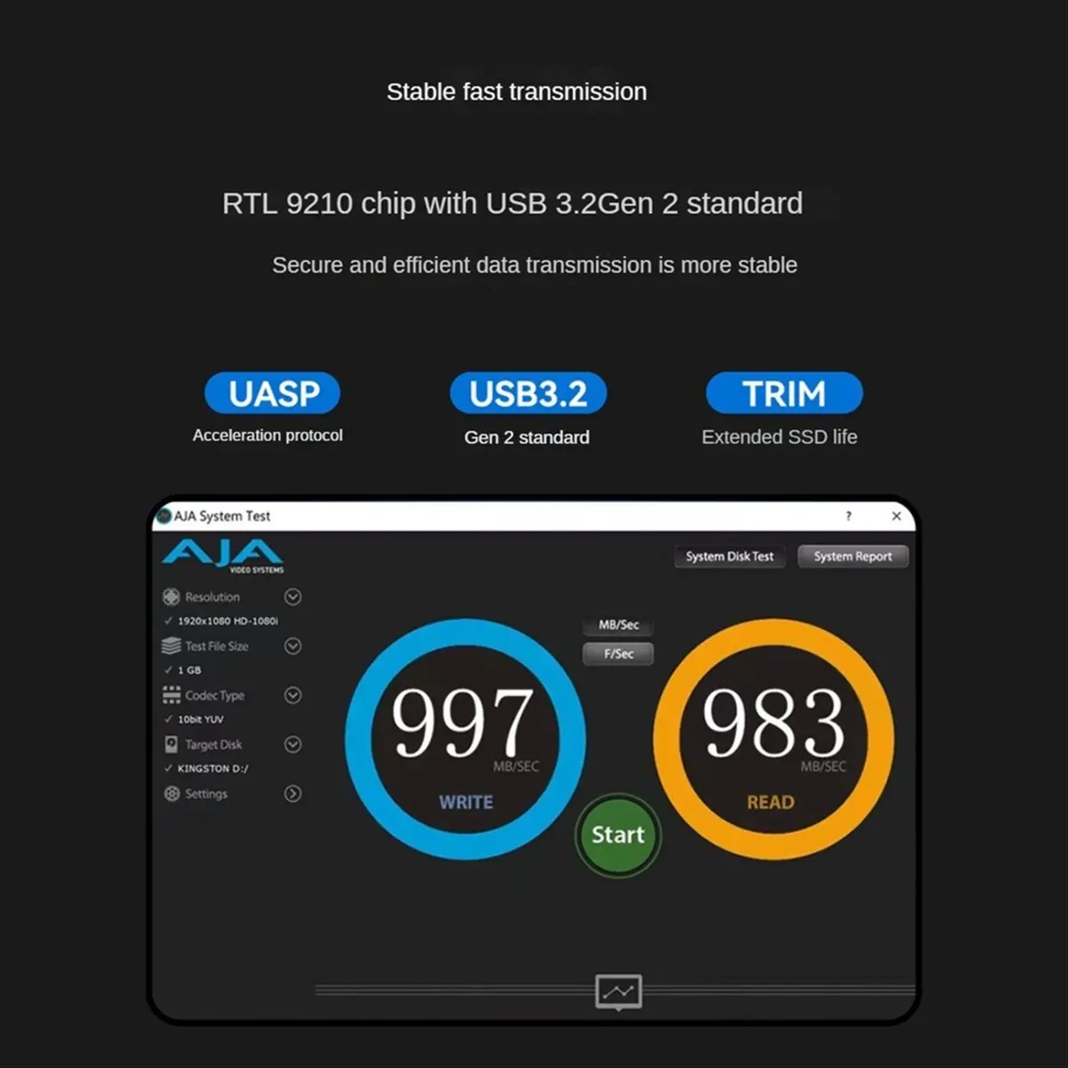 Фото [Акция] Магнитный корпус для M.2 2230 NVMe SSD, 10 Гбит/с USB-C 3.1 на NVMe PCI-E, для iPhone 15/14/13/12 Pro, внешний бокс для №2