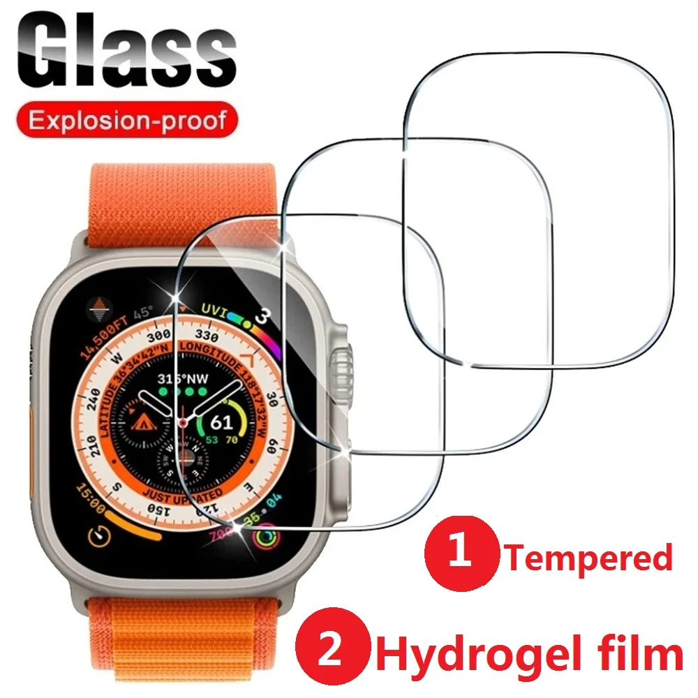 

50Pcs Screen Protector Tempered Glass Hydrogel film for Apple Watch 4 5 6 7 8 SE 3 2 1 40MM 44MM 42MM 38MM 49MM 41MM 45MM