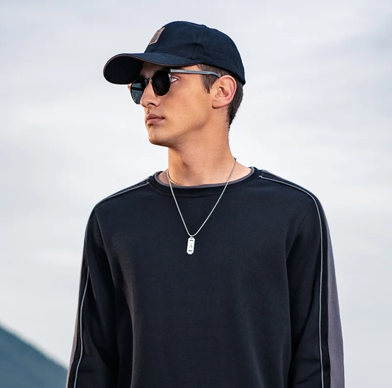 

A818 autumn new men's wear round collar set head brand men's jacket spring and autumn hatless top tide