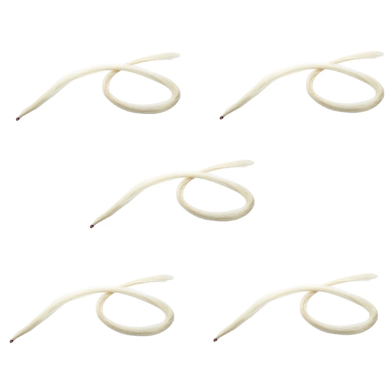 

New 5 Pcs 75Cm Violin Bow Violin Natural Hair Horsehair White