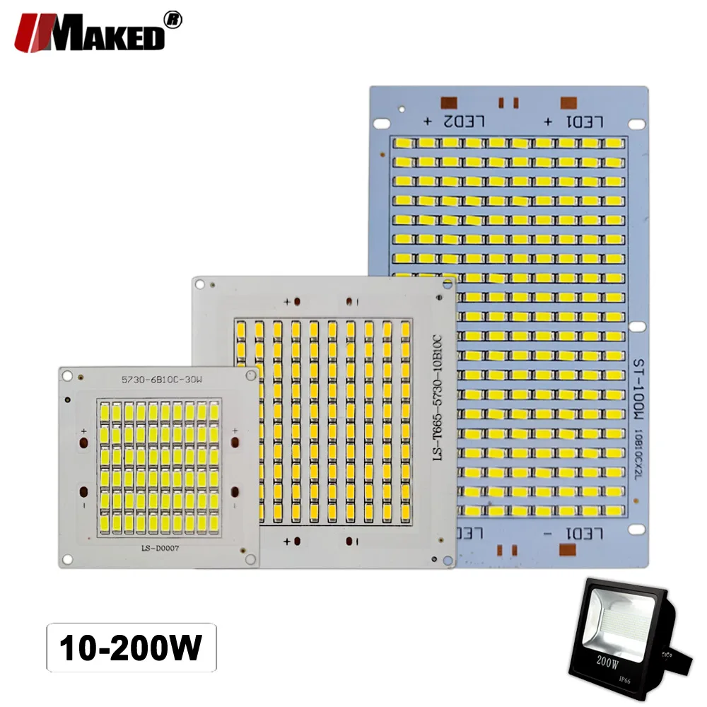 5PC LED PCB Floodlight Plate Replace 10 20 30 50 100 150 200W SMD5730 100%Full Power Light Source Panel For Outdoor Lamps DIY
