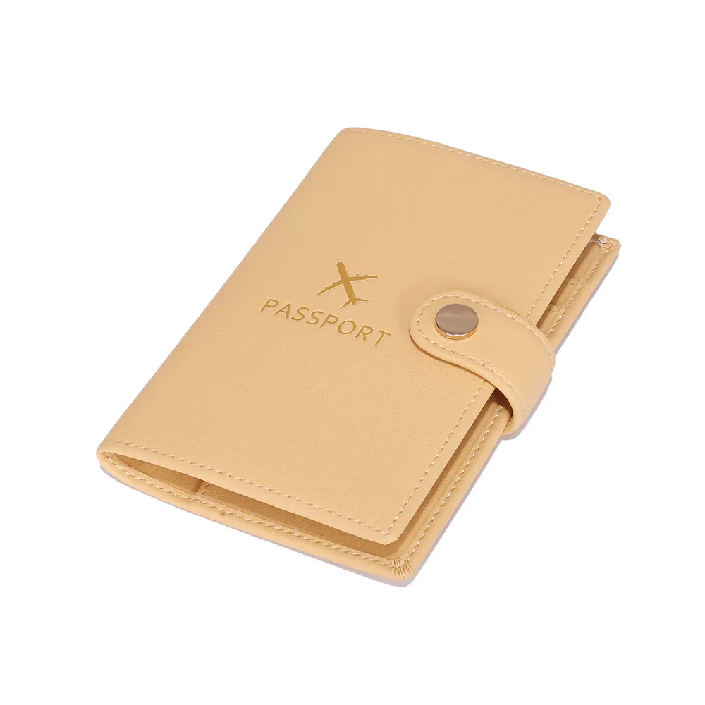 Fashion Style Travel Passport Cover Solid Color Genuine Leather Passport Holder with Card Slot Passport Wallet for Men and Women