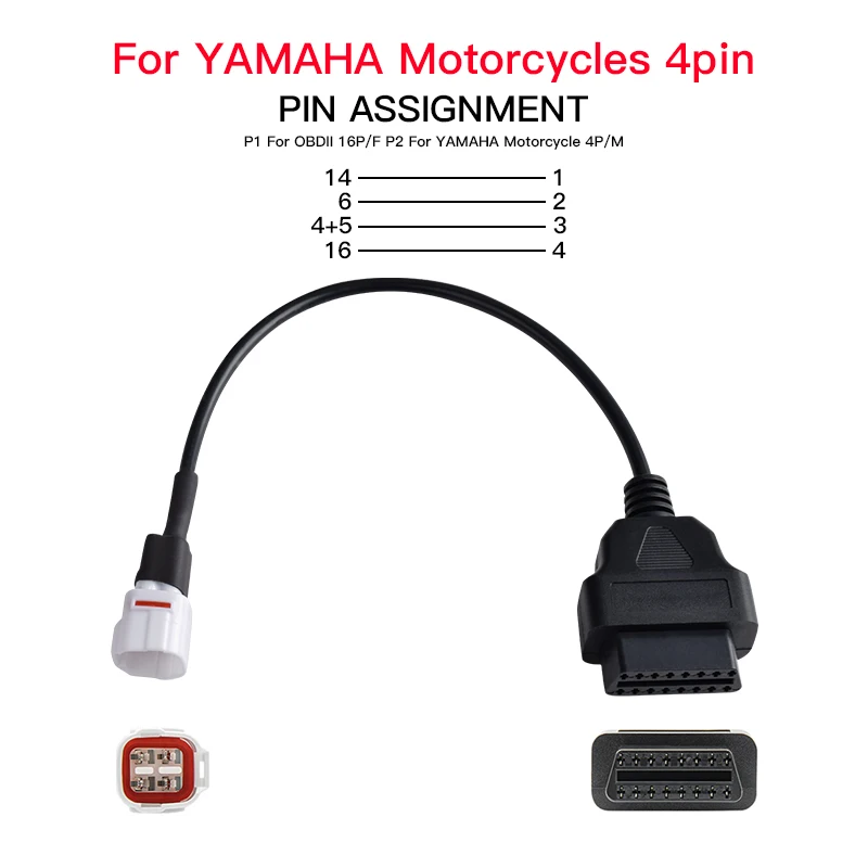 

Разъем OBD2 для мотоцикла подходит для Yamaha для KTM/Honda/Ducati/Suzuki диагностический считыватель кодов неисправностей адаптер Удлинительный кабель