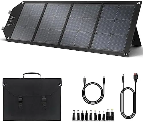 

Foldable Solar Panel with USB QC 3.0, 12-15V DC Output, Portable Solar Charger with Fast Charge Technology for Power Bank, iPhon