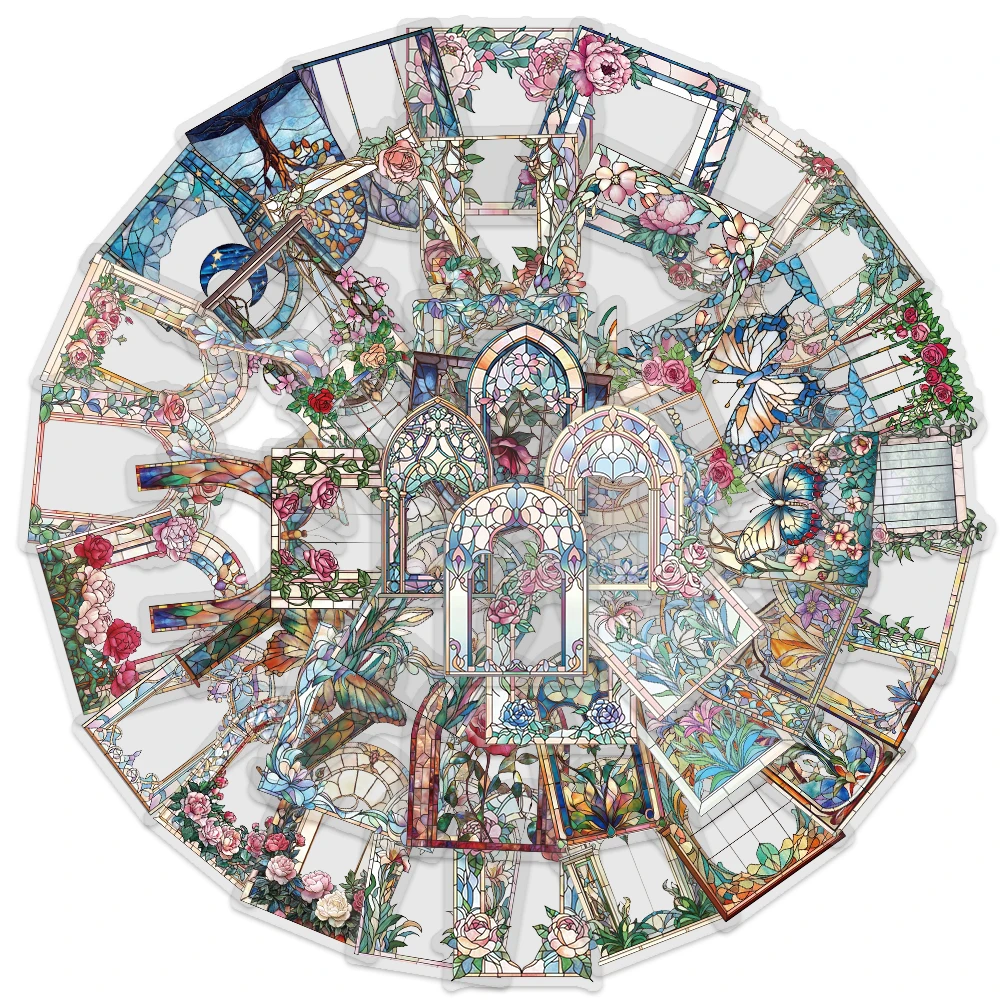 

PickJoy винтажные наклейки с цветами 50 шт