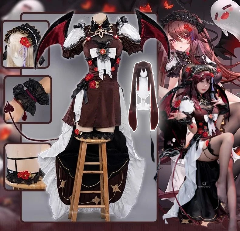 Hu Tao косплей игра геншин ударопрочный аниме женские модные костюмы парик