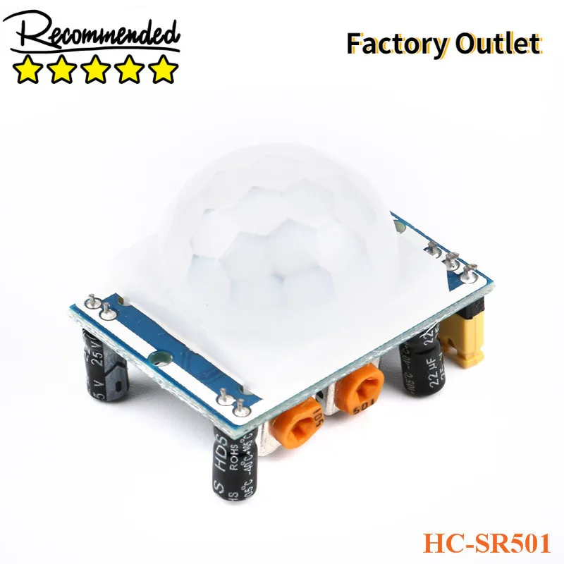 

10 pcs HC-SR501 Adjust IR Pyroelectric Infrared PIR Human Motion Sensor Detector Module DC 5V - 20V
