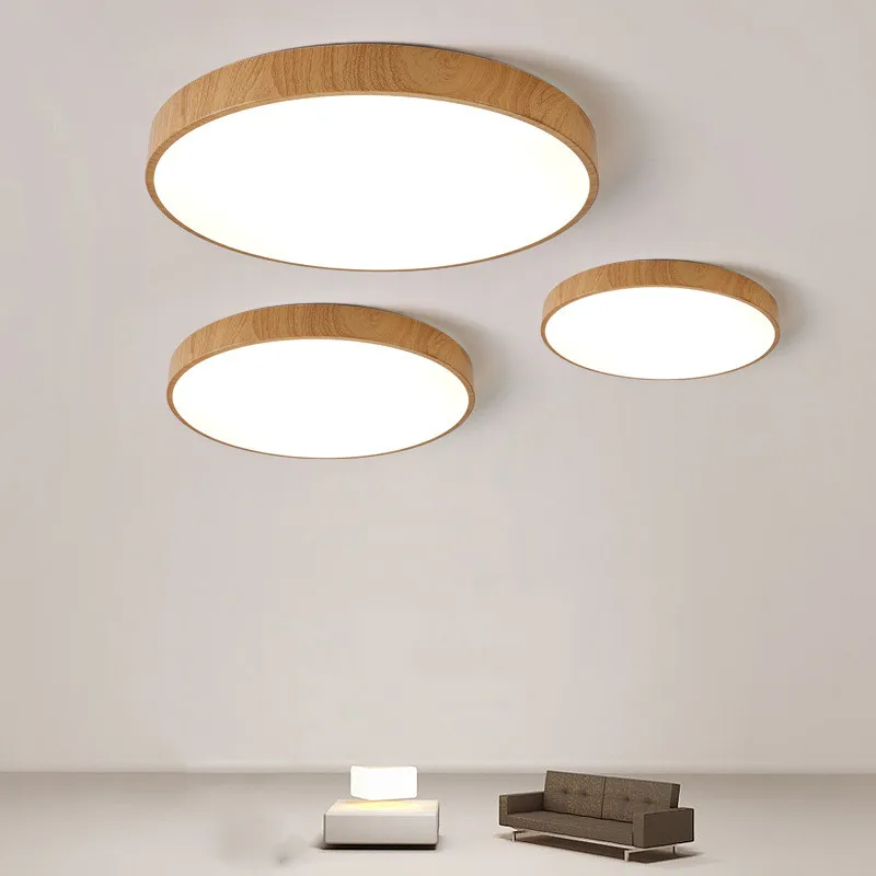 

Современная Минималистичная потолочная лампа, круглая квадратная лампа для спальни, лампа с текстурой древесины для гостиной, модная лампа...