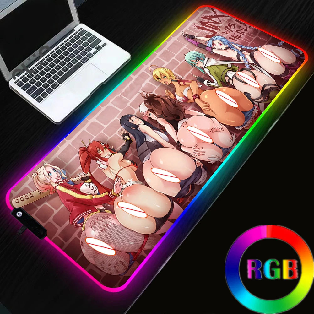Anime Mouse Pad RGB Sexy Big Ass Girls Notebook PC Gamer 7 Color LED Lights USB Desktop Keyboard Rug Gaming Accessories Desk Mat Anime Mouse Pad RGB Sexy Big Ass Girls Notebook PC Gamer 7 Color LED Lights USB Desktop Keyboard Rug Gaming Accessories Desk Mat