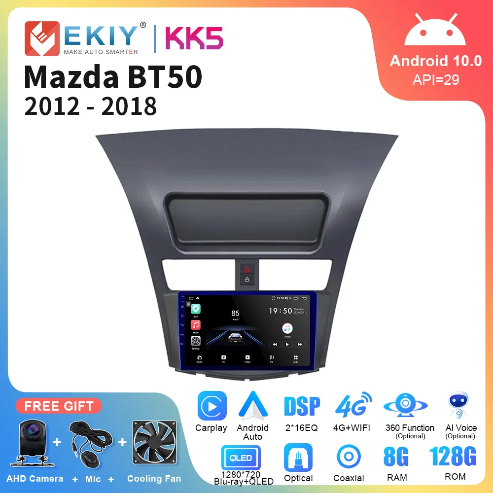 

EKIY KK5 QLED Car Radio Android For Mazda BT50 2012-2018 AI Voice Multimedia Video Player Auto Navigation GPS 2din DVD Head Unit