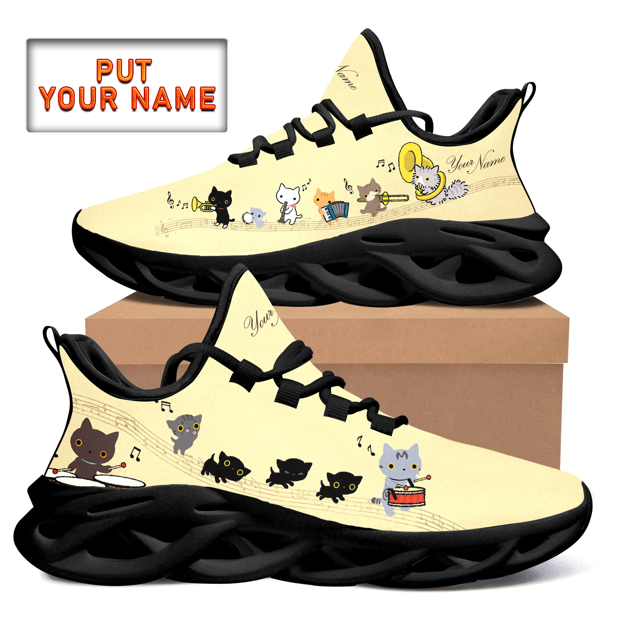 

ART CUSTOM CAT New Breathable Woven Running Shoes Men's Shoes Lace-up Sneakers Outdoor Sport Shoes Zapatillas Hombre Deportiva