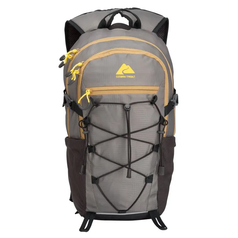 Ozark Trail 17 Liter Camping, Hiking, Mountaineering, Technical Backpack, Gray, Unisex