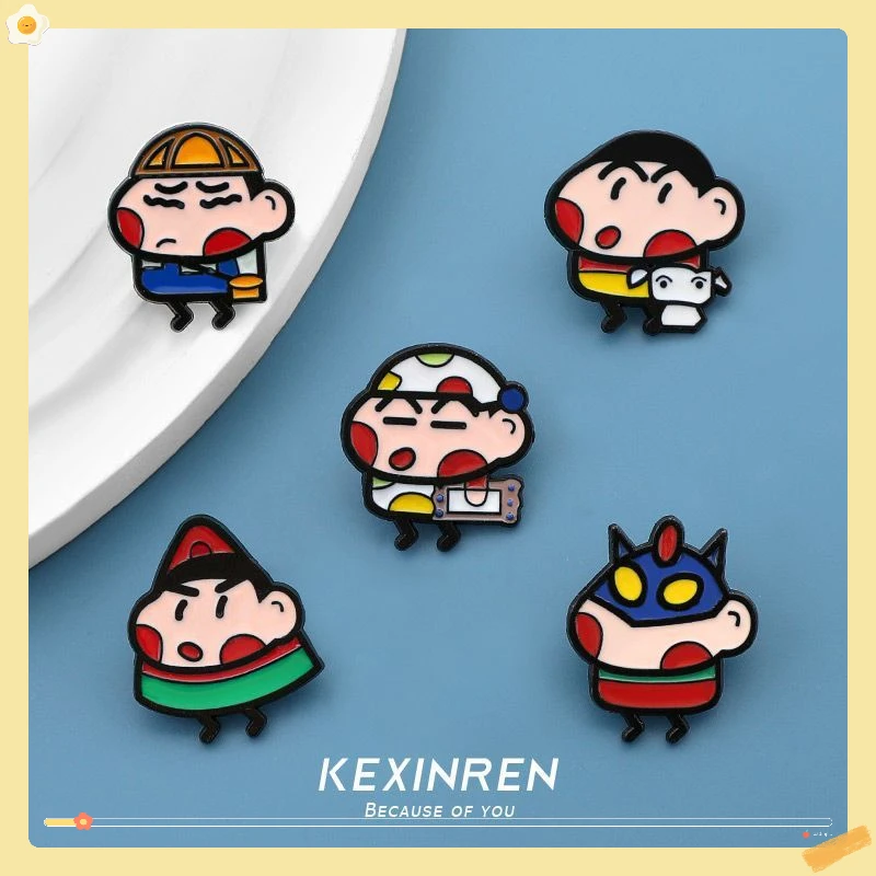Мультфильм аниме милый карандаш Шин Чан металлический значок окружающие мужские
