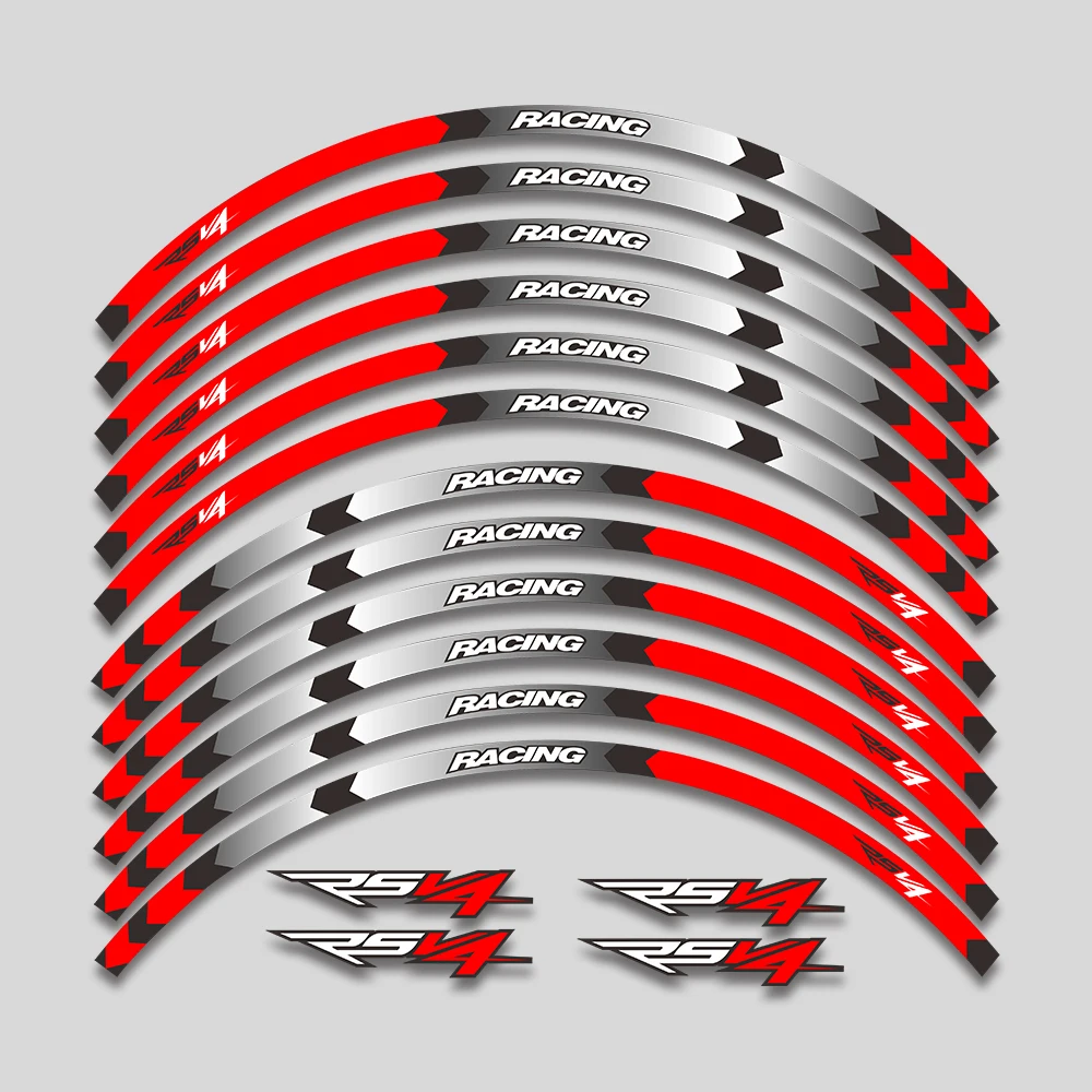 

Motorcycle Accessories Sticker Wheels Hub Reflective Stripe Rim Tire Waterproof Decals Set For Aprilia RSV4 rs v4 RF RFW 17inch