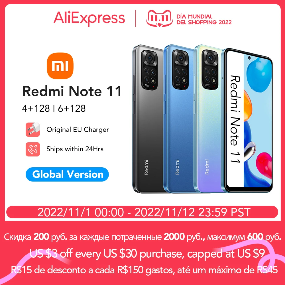 Najtaniej Xiaomi Redmi Note 11 Wersja Globalna Smartphone | 4GB 64GB 6GB 128GB | Snapdragon 680 | 90Hz AMOLED | 33W Pro Szybkie ładowanie Tanie Xiaomi Redmi Note 11 Wersja Globalna Smartphone | 4GB 64GB 6GB 128GB | Snapdragon 680 | 90Hz AMOLED | 33W Pro Szybkie ładowanie