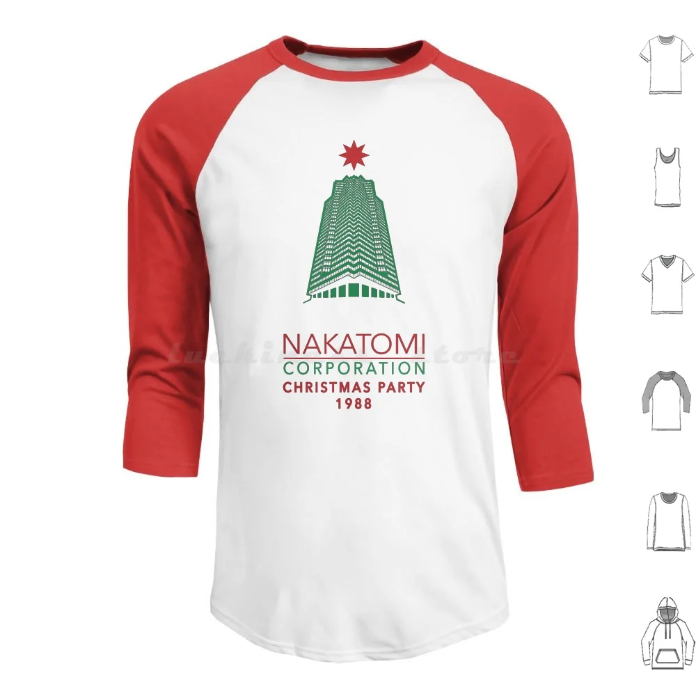 

Худи Nakatomi Corporation рождественской вечеринки с изображением башни хлопковая с длинным рукавом Nakatomi Рождественская вечеринка Nakatomi