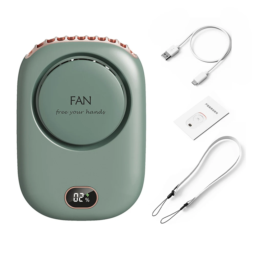 

Портативный подвесной шейный вентилятор с 3 скоростями, Регулируемый USB Перезаряжаемый ручной настольный вентилятор с низким уровнем шума, светодиодный дисплей, подвесной шейный вентилятор