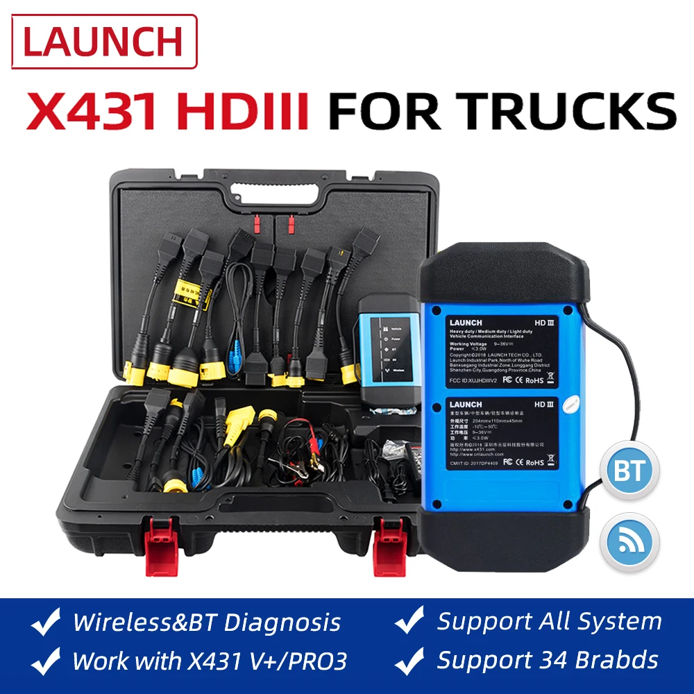 

ECUTOOL Launch X431 HD3 HD III Ultimate Heavy Duty Truck Diagnostic Adapter for X431 V+/ X431 PAD3/ X431 Pro3/ X431 Pro3S+