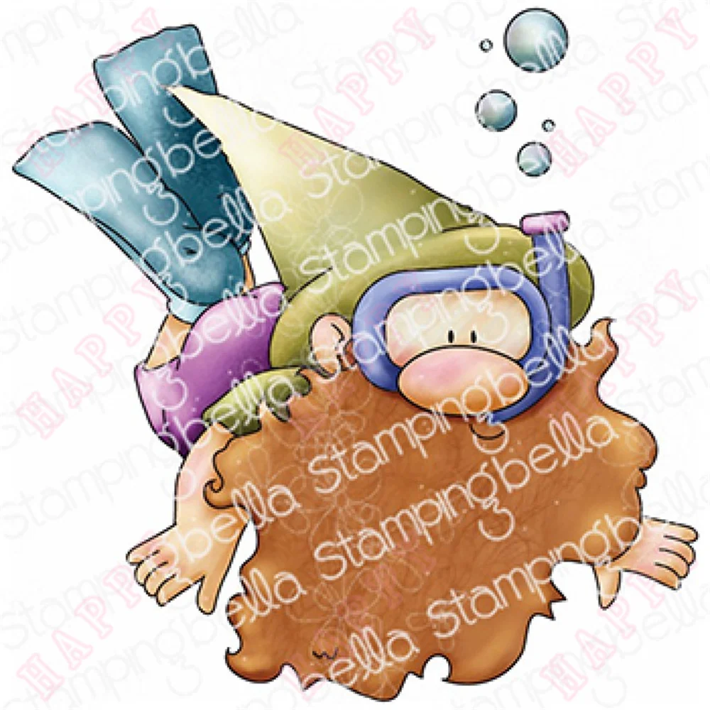 

Metal Cutting Dies And Stamps Gnome Diver Scrapbook Diary Decoration Paper Craft Embossing Template Diy Greeting Card Handmade