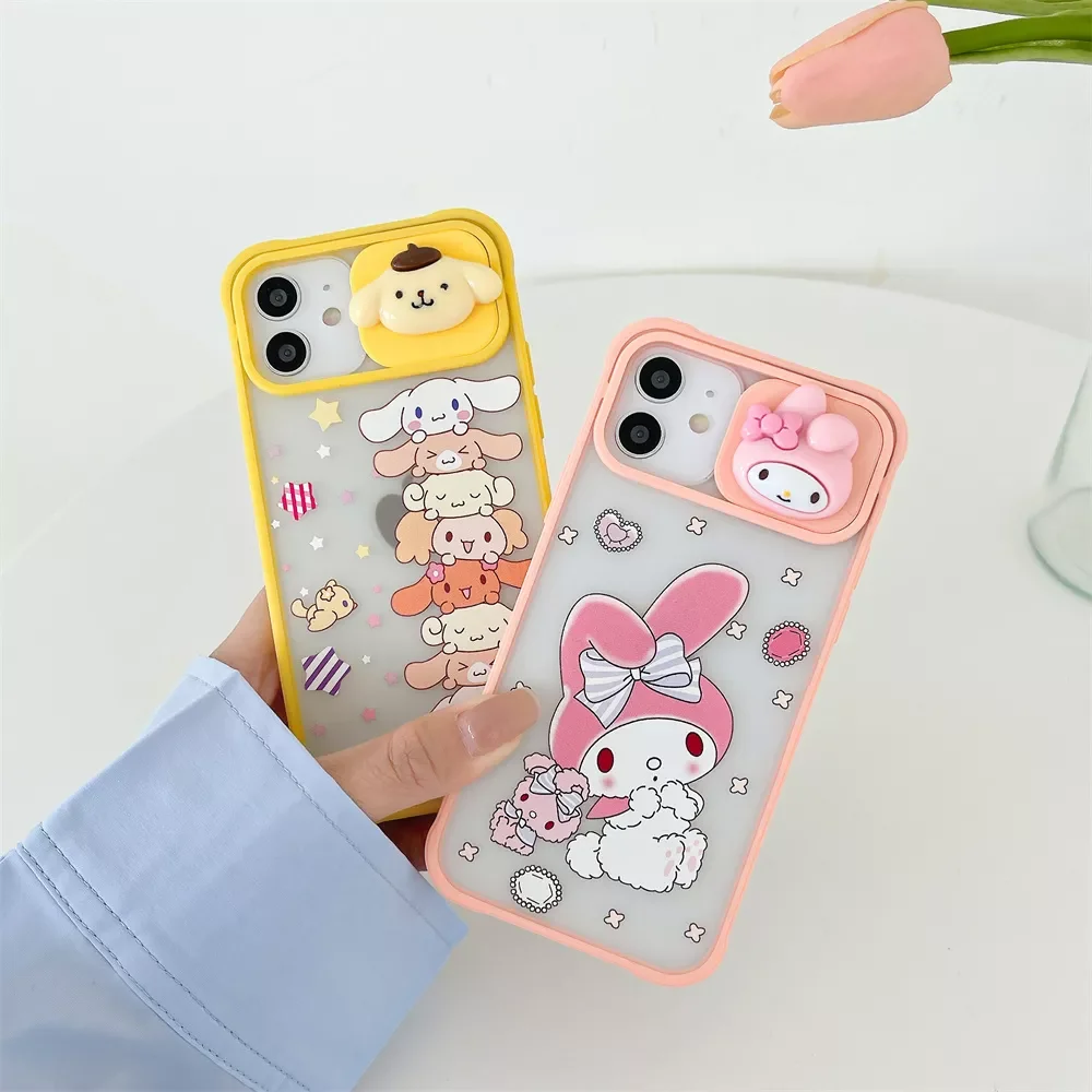 

Mobile Phone Case Fashion Cute cartoon Push-pull window For iPhone 11 12 Pro XR X XS Max 7 8 Plus SE 2020 Cover