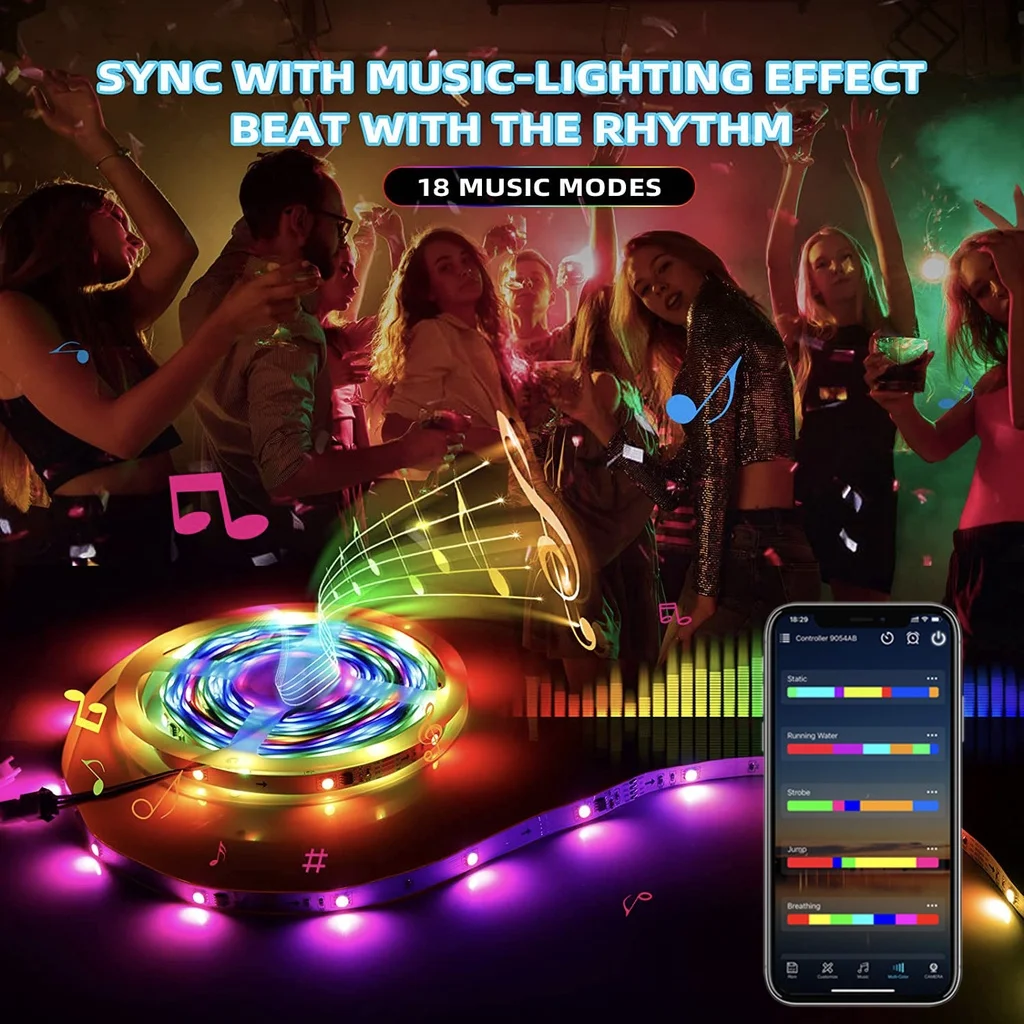 AISITIN Светодиодная лента USB Bluetooth RGB неводонепроницаемая 5 в гибкая м 10 15 20 |