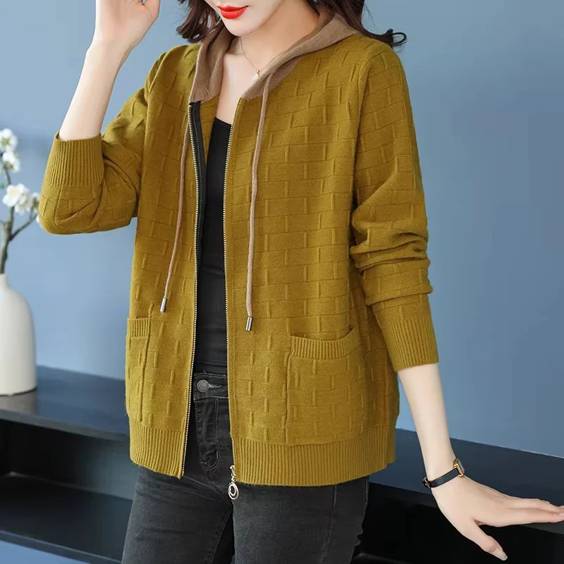 Весенне-осенний Новый Кардиган Женская вязаная куртка корейский короткий свитер