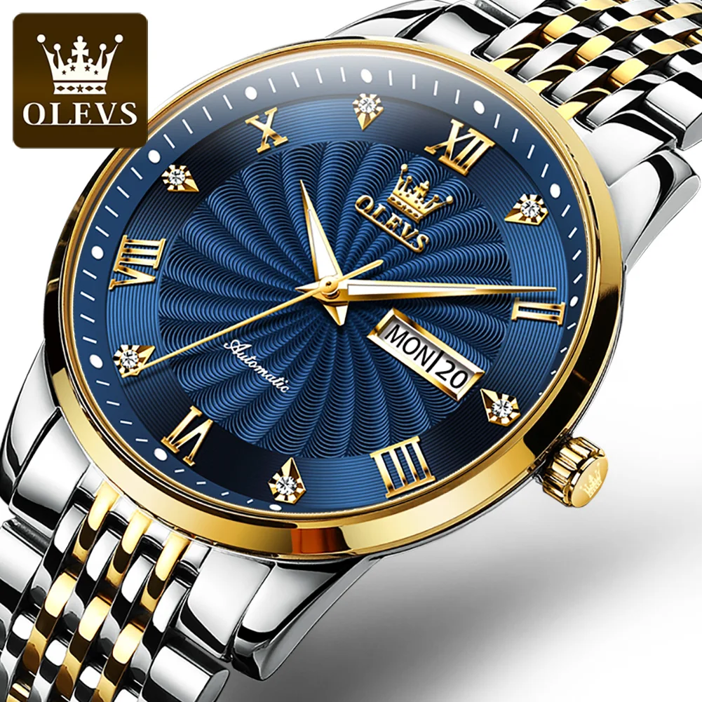 

OLEVS Brand Luxury Automatic Watch for Men Mechanical Waterproof Stainless Steel Wristwatch Fashion Watches relogio masculino