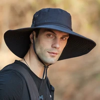 mens waterproof fabric mountaineering hat male anti uv sun hats outdoor fishing cap wide brim caps bucket hat boonie hat