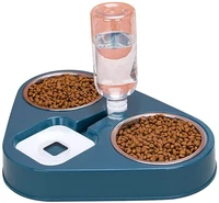 atuban double dog cat bowlswater and food bowl set with detachable stainless steel bowlautomatic water bowl for cats dogs
