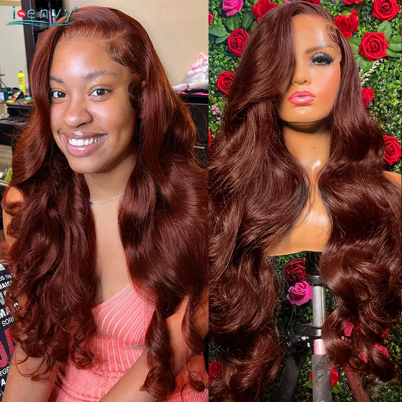 Ed Brown Lace Front Wigs Copper Brown Transparent Hd Lace Frontal Wigs Remy