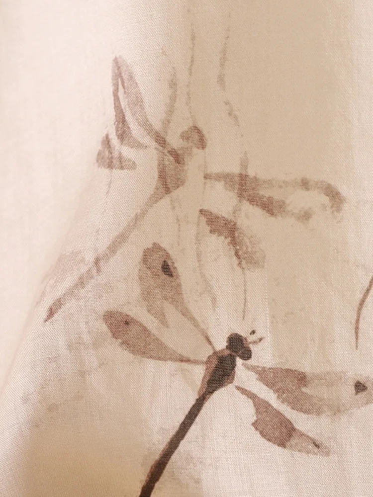 Рубашки с рукавами и сумкой бантом принтом Zhao Hanfu женские осенние повседневные