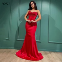 lorie ruby red mermaid formal evening dresses bodycon sweetheart dubai ruched celebrity gowns beadings pleated prom party dress
