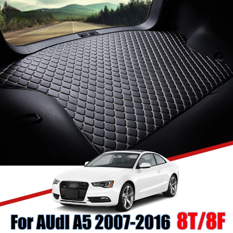 

Кожаные коврики для багажника автомобиля на заказ для Audi A5 8T 8F 2007 2008 2009 2010 2011 -2016, водонепроницаемый нескользящий поднос, аксессуары для груза