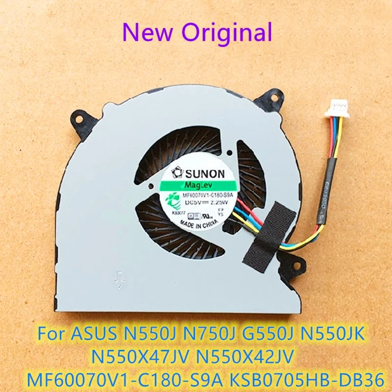 

New Original Laptop CPU Cooling Fan For ASUS N550J N750J G550J N550JK N550X47JV N550X42JV Fan MF60070V1-C180-S9A KSB0705HB-DB36