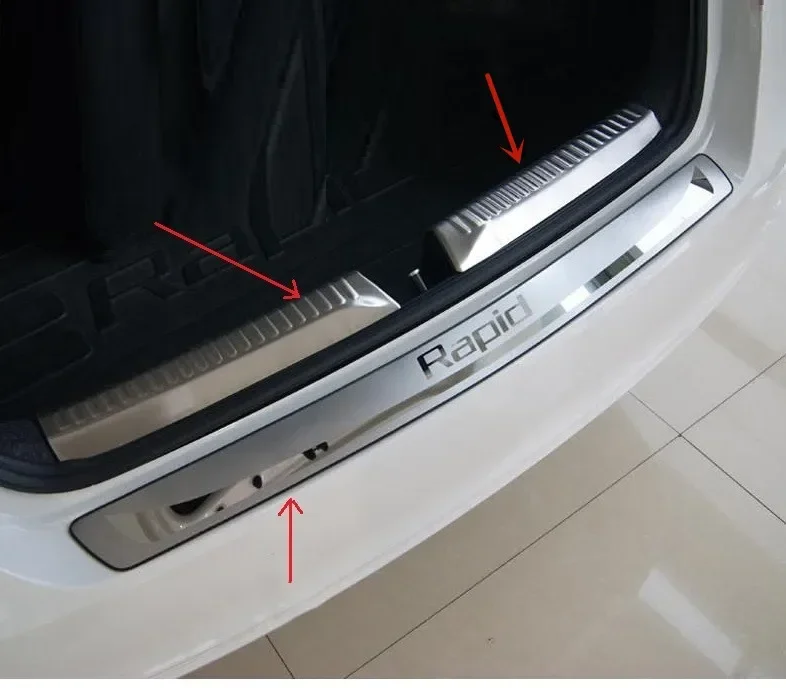 Для Skoda Rapid 2013-2019 автомобильный порог багажника из нержавеющей стали защита от