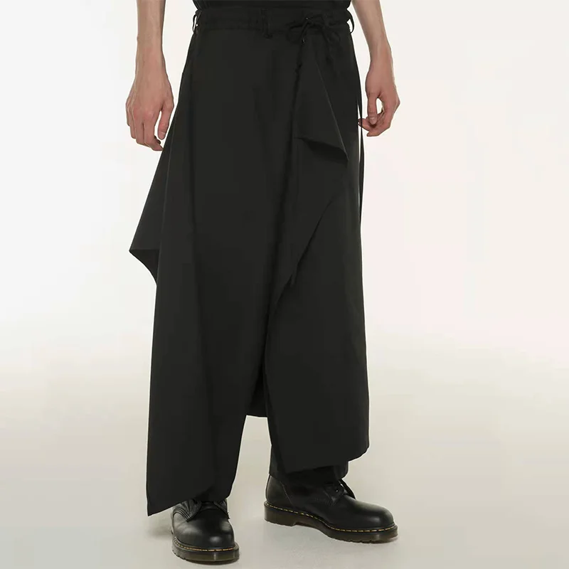 Yohji Yamamoto 23SS Trousers Middle-Waisted Loose Culotte Japanese Style Retro Men's Casual Trouser Skirt