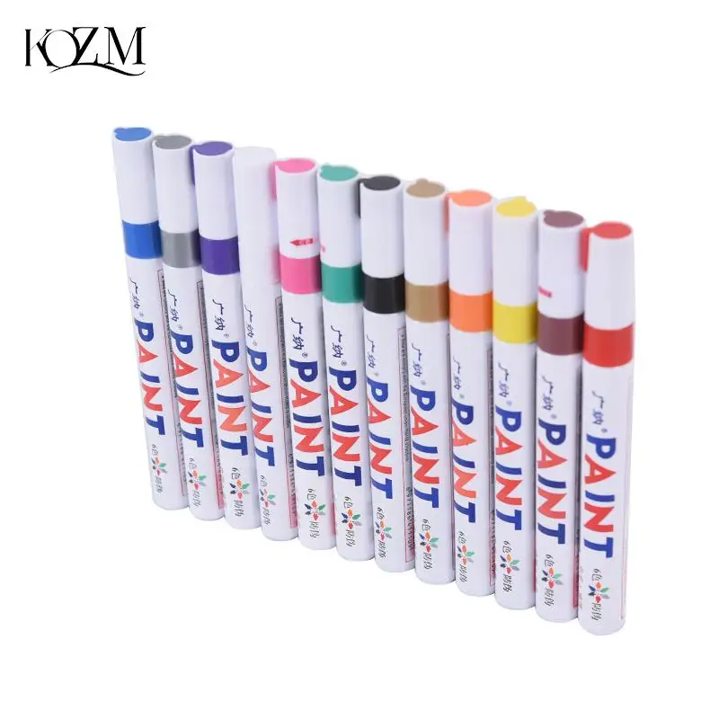 

12 Colors Waterproof Car Tyre Tire Tread CD Metal Permanent Paint Marker Graffti Oily Marker Pen Stationery