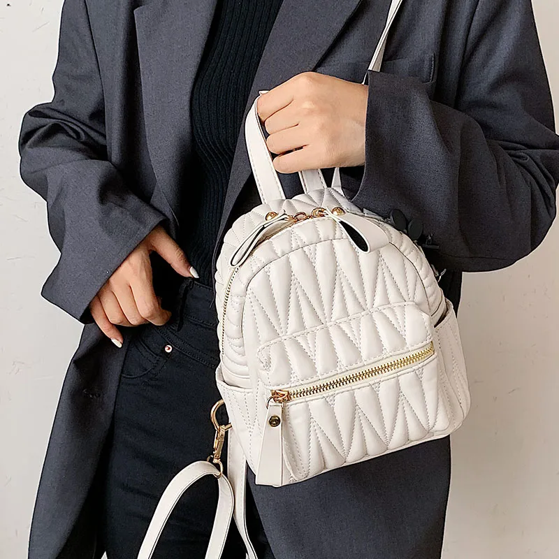 

Роскошный рюкзак для женщин 2020 качественная сумка на плечо для девушек однотонный рюкзак женский модный кожаный рюкзак повседневная женск...